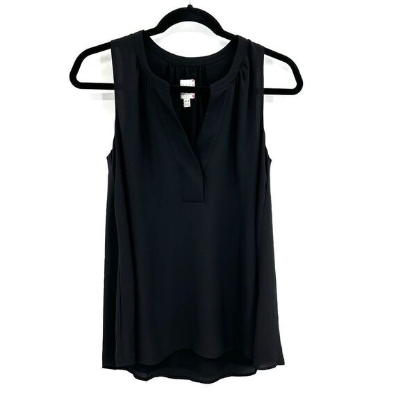 J. CREW X HATCH Maternity Collab Black Sleeveless V-Neck Blouse Size XS / Small - Picture 1 of 4
